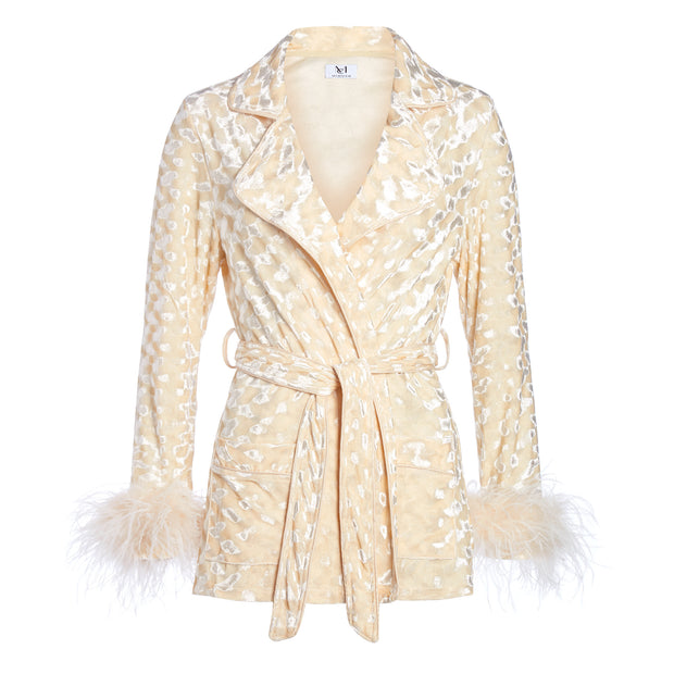 MADAM HEFNER VELVET LOUNGE SHORTS CREAM