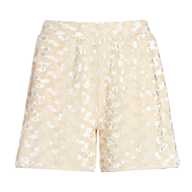 MADAM HEFNER VELVET LOUNGE SHORTS CREAM